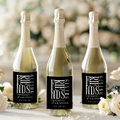 Modern minimalistisch Friendsgiving-label Sparkling Wijnetiket