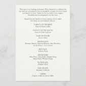 Modern minimalistisch gebladerte Lijst zacht wit b Programmakaart (Achterkant)