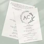 Modern minimalistisch gebladerte Lijst zacht wit b Programmakaart