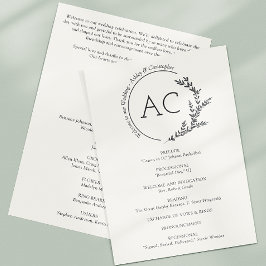 Modern minimalistisch gebladerte Lijst zacht wit b Programmakaart