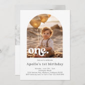 Modern minimalistisch gebogen foto Lijst 1e verjaa Kaart (Voorkant / Achterkant)