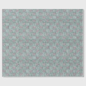 Modern minimalistisch gecontroleerd roze hartpatro cadeaupapier (Vlak)