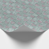 Modern minimalistisch gecontroleerd roze hartpatro cadeaupapier (Hoek)