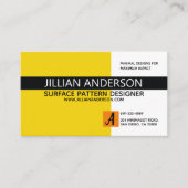 Modern minimalistisch geel en zwart visitekaartje (Voorkant)