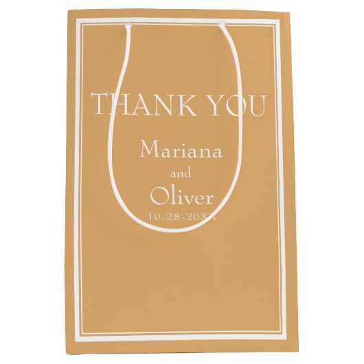 Modern minimalistisch geel medium cadeauzakje (Voorkant)