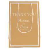 Modern minimalistisch geel medium cadeauzakje (Achterkant)