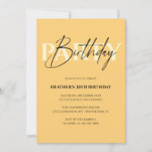 Modern minimalistisch geel meisje verjaardagsfeest kaart (Voorkant)