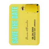 Modern minimalistisch geel neon sparen de Datum Magneet (Verticaal)