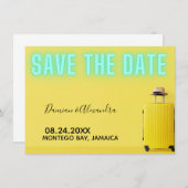 Modern minimalistisch geel neon sparen de Datum Va (Voorkant / Achterkant)