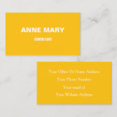 Modern minimalistisch geel Sinaasappel Professiona Visitekaartje (Voorkant / Achterkant)