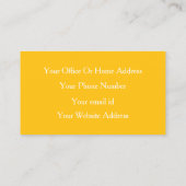 Modern minimalistisch geel Sinaasappel Professiona Visitekaartje (Achterkant)