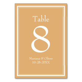 Modern minimalistisch geel tafelnummer