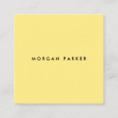 Modern minimalistisch geel vierkant vierkante visitekaartje (Voorkant)