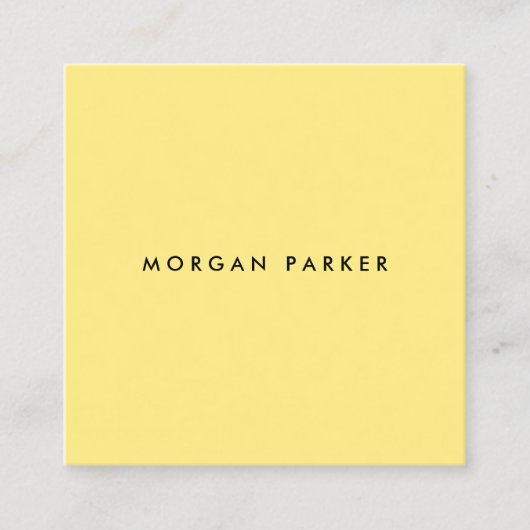 Modern minimalistisch geel vierkant vierkante visitekaartje (Voorkant)