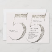 Modern minimalistisch geheel wit feest 55e verjaar kaart (Voorkant)