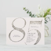 Modern minimalistisch geheel wit feest 85e verjaar kaart (Staand voorkant)