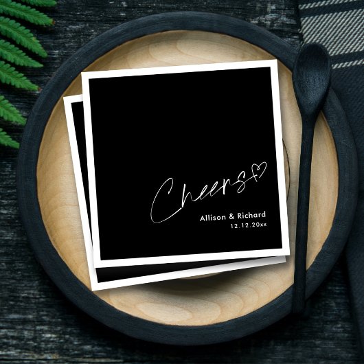 Modern minimalistisch gejuich! Zwarte bruiloft ser Servet