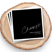 Modern minimalistisch gejuich! Zwarte bruiloft ser Servet