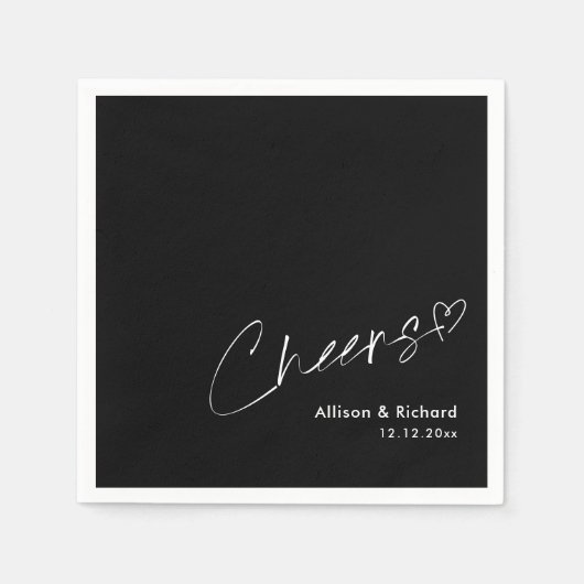 Modern minimalistisch gejuich! Zwarte bruiloft ser Servet (Voorkant)
