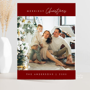 Modern Minimalistisch, Gelukkig Kerstmis Familie F Briefkaart