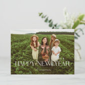 Modern Minimalistisch Gelukkig Nieuwjaar over de h Feestdagenkaart (Staand voorkant)