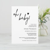 Modern Minimalistisch Genderneutraal Oh Baby showe Kaart (Staand voorkant)