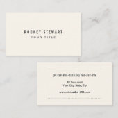 Modern minimalistisch generiek off-white visitekaartje (Voorkant / Achterkant)