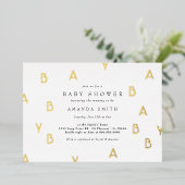 Modern minimalistisch geneutraliseerd Baby shower Folie Uitnodiging (Staand Voorkant)