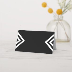 Modern minimalistisch Geometric Black en White Plaatskaartje