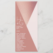 Modern minimalistisch Geometric Wedding Programme Menu (Voorkant)