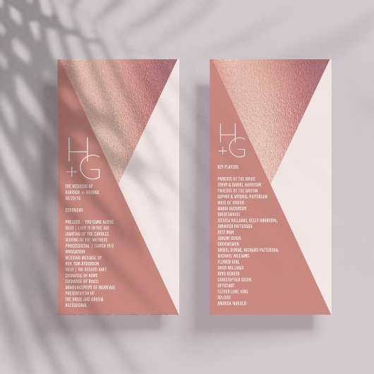Modern minimalistisch Geometric Wedding Programme Reclamekaart