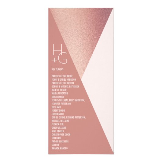 Modern minimalistisch Geometric Wedding Programme Reclamekaart (Achterkant)