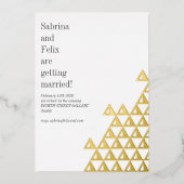 Modern minimalistisch geometrisch huwelijk folie uitnodiging (Voorkant)