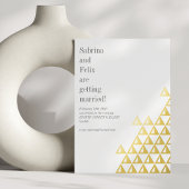 Modern minimalistisch geometrisch huwelijk folie uitnodiging