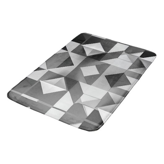 Modern minimalistisch geometrisch patroon zwart, w badmat (Gekanteld)
