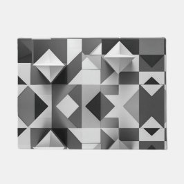 Modern minimalistisch geometrisch patroon zwart, w deurmat