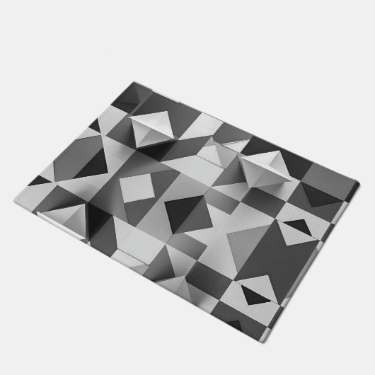 Modern minimalistisch geometrisch patroon zwart, w deurmat (Schuin)