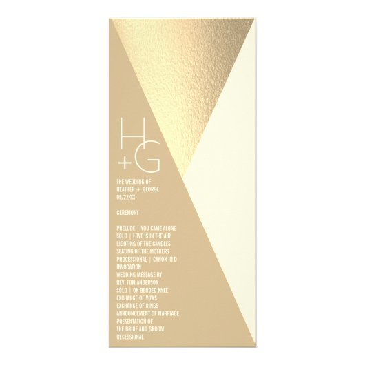 Modern Minimalistisch Geometrisch Trouwprogramma Reclamekaart (Voorkant)