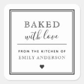 Modern Minimalistisch Gepersonaliseerd Bakgeschenk Vierkante Sticker (Voorkant)