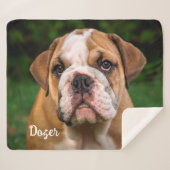 Modern minimalistisch gepersonaliseerd Hondenliefh Sherpa Deken (Voorkant (horizontaal))