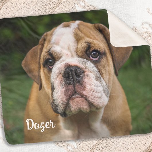 Modern minimalistisch gepersonaliseerd Hondenliefh Sherpa Deken