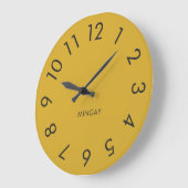 Modern minimalistisch, gepersonaliseerd Solid Gold Grote Klok (Hoek)