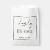 Modern minimalistisch gepersonaliseerd zwart wit bedankzakje (Voorkant)