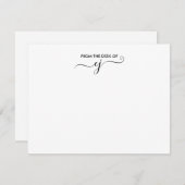 Modern minimalistisch gepersonaliseerde whitepatis notitiekaartje (Voorkant / Achterkant)