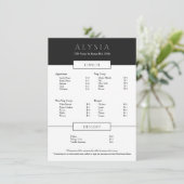 Modern Minimalistisch Gesofisticeerd Restaurant Menu (Staand voorkant)