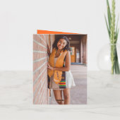 Modern minimalistisch gespleten vierkant foto-Afst Bedankkaart (Achterkant)