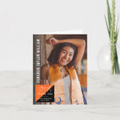 Modern minimalistisch gespleten vierkant foto-Afst Bedankkaart (Voorkant)