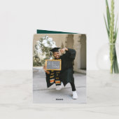 Modern minimalistisch gespleten vierkant foto-Afst Bedankkaart (Achterkant)