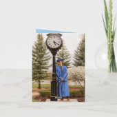 Modern minimalistisch gespleten vierkant foto-Afst Bedankkaart (Achterkant)