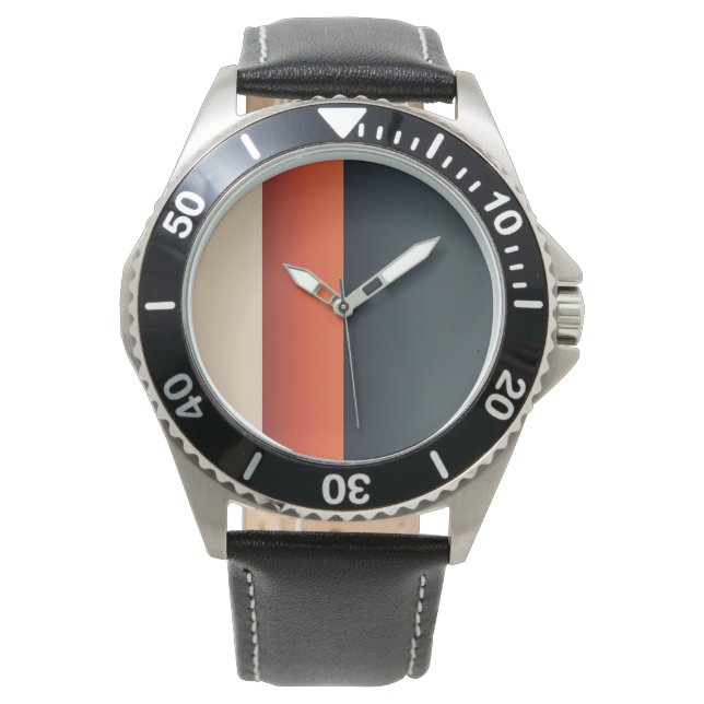 Modern minimalistisch gestreept design horloge (Voorkant)
